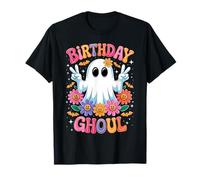 Groovy Happy Birthday Ghoul Halloween Ghost Floral Women T-Shirt