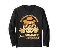 Groovy Happy Face Summer Vibes Got My Mind On Summer Teacher Long Sleeve T-Shirt