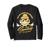 Groovy Happy Face Summer Vibes Got My Mind On Summer Teacher Long Sleeve T-Shirt