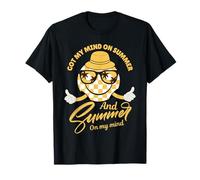 Groovy Happy Face Summer Vibes Got My Mind On Summer Teacher T-Shirt