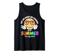 Groovy Happy Face Summer Vibes Got My Mind On Summer Teacher Tank Top