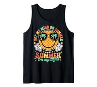 Groovy Happy Face Summer Vibes Got My Mind On Summer Teacher Tank Top