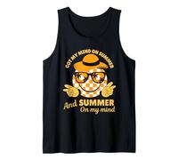 Groovy Happy Face Summer Vibes Got My Mind On Summer Teacher Tank Top