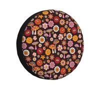 Groovy Hippie Retro Rv 70s Spare Tire Cover, Adjustable Spare Tire Cover, 14-17 Inch Tire Cover for Trailers, SUVs, Trucks and Many