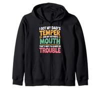 Groovy I Got My Dad’s Temper And My Mother’s Mouth Funny Zip Hoodie