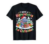 Groovy I Want A Hippopotamus for Christmas Xmas Squad Hippo T-Shirt