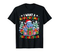 Groovy I Want A Hippopotamus for Christmas Xmas Squad Hippo T-Shirt