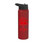 Groovy I'm A Sucker for You Retro Heart Candy Valentines Art Stainless Steel Insulated Water Bottle