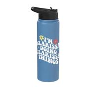 Groovy Im Clarissa Doing Clarissa Things Funny Mother's Day Stainless Steel Insulated Water Bottle