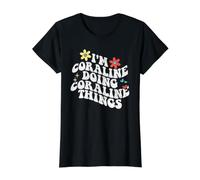 Groovy Im Coraline Doing Coraline Things Funny Mother's Day Value Graphic T-Shirt, Women, Black, S