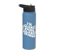 Groovy Im Delaney Doing Delaney Things Funny Mother's Day Stainless Steel Insulated Water Bottle