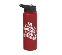 Groovy Im Flora Doing Flora Things Funny Mother's Day Stainless Steel Insulated Water Bottle
