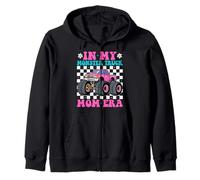 Groovy In My Monster Truck Mom Era Monster Truck Mama Zip Hoodie