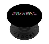 Groovy Instructional Coach Retro Academic Specialist Teacher PopSockets Adhesive PopGrip