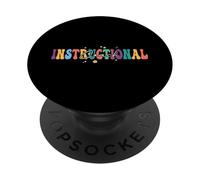 Groovy Instructional Coach Retro Academic Specialist Teacher PopSockets Adhesive PopGrip