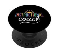 Groovy Instructional Coach Retro Academic Specialist Teacher PopSockets Adhesive PopGrip
