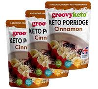 Groovy Keto Cinnamon Breakfast Porridge | 2.5g net carbs | Low Carb Porridge Alternative | Keto Friendly, Diabetic Friendly, Grain Free (840g (3 Pack))