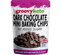 Groovy Keto Sugar Free Dark Chocolate Chips Buttons | Baking Chips | Diabetic Friendly Low Carb Chocolate | Keto Friendly | No Added Sugar | 210g Resealable Pouch