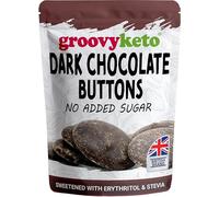 Groovy Keto Sugar Free Dark Chocolate Large Baking Buttons, Low Carb, Sweetened with Stevia Erythritol, Keto Friendly, Gluten Free for Baking Snacking Keto Diet Cookies and Dessert 210g Pouch