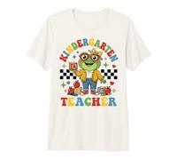 Groovy Kindergarten Teacher Frog Back to School Premium T-Shirt