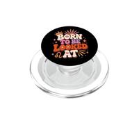 Groovy Leo Zodiac Retro Born To Be Looked At Astrology PopSockets PopGrip for MagSafe