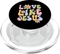 Groovy Love Like Jesus Religious God Christian Graphic PopSockets PopGrip for MagSafe