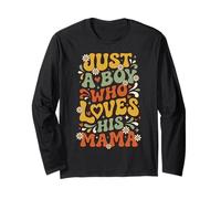 Groovy Mama Boy Love Retro Sweet Son Affection Graphic Long Sleeve T-Shirt