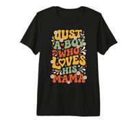 Groovy Mama Boy Love Retro Sweet Son Affection Graphic Premium T-Shirt