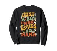 Groovy Mama Boy Love Retro Sweet Son Affection Graphic Sweatshirt