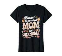 Groovy Mother's Day Blessed to Be Called Mom and Grandma T-Shirt