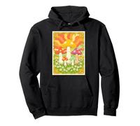 Groovy Mushroom Meadow 70s retro flower power style Pullover Hoodie