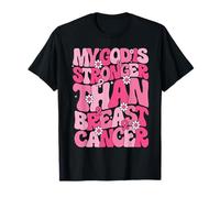 Groovy My God is Stronger Than Breast Cancer Awareness T-Shirt