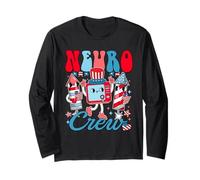 Groovy Neuro Crew Happy Independence Day Neurology Nurse Long Sleeve T-Shirt