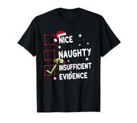 Groovy Nice Naughty Insufficient Evidence Xmas Santa Claus T-Shirt