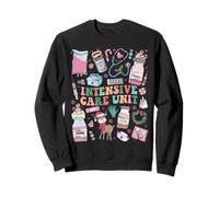 Groovy Nurse Christmas Intensive Care Unit Nursing ICU Crew Sweatshirt