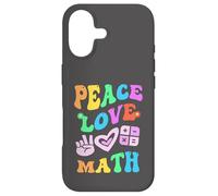 Groovy PEACE LOVE MATH Retro STEM Teacher Back To School Case for iPhone 17