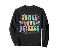 Groovy PEACE LOVE SCIENCE Technology Team STEM Biology Squad Sweatshirt