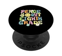 Groovy Peace Out Eighth Grade Kids 8th Grade Last Day School PopSockets Adhesive PopGrip