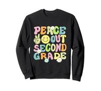 Groovy Peace Out Second Grade Kids 2nd Grade Last Day School Sweatshirt