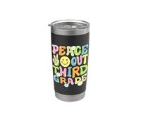 Groovy Peace Out Third Grade Kids 3rd Grade Last Day School Stainless Steel Insulated Tumbler