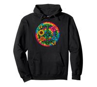 Groovy Peace Sign Flower Gardener Floral Hippie Tie Dye Pullover Hoodie