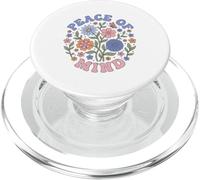 Groovy Peaceful Mind Floral Stress Awareness Month PopSockets PopGrip for MagSafe