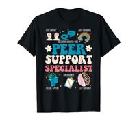 Groovy Peer Support Specialist Art for Men Women Value Graphic T-Shirt, Men, Black, M