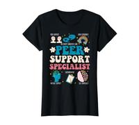 Groovy Peer Support Specialist Art for Men Women Value Graphic T-Shirt, Women, Black, XL