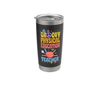 Groovy Physical Education Teacher 60s Throwback Day Peace Stainless Steel Insulated Tumbler
