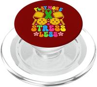 Groovy Pickleball Stress Relief PLAY MORE STRESS LESS PopSockets PopGrip for MagSafe