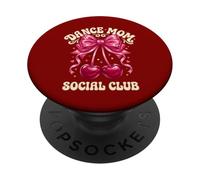 Groovy Pink Bow Cherry Dance Mom DANCE MOM SOCIAL CLUB PopSockets Adhesive PopGrip