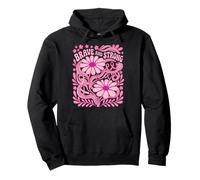 Groovy Pink Brave Strong Breast Cancer Awareness. Pullover Hoodie