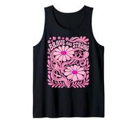 Groovy Pink Brave Strong Breast Cancer Awareness. Tank Top
