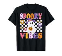 Groovy Pumpkin Boo Ghost Spooky Vibes Halloween T-Shirt